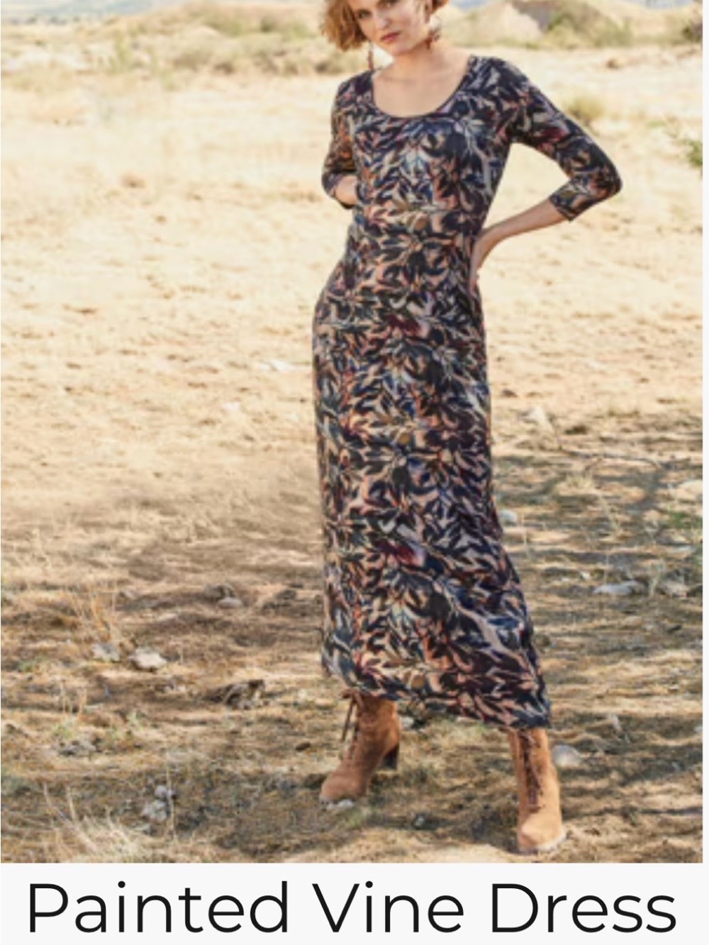 Peruvian Connection Painted Vine Dress XL